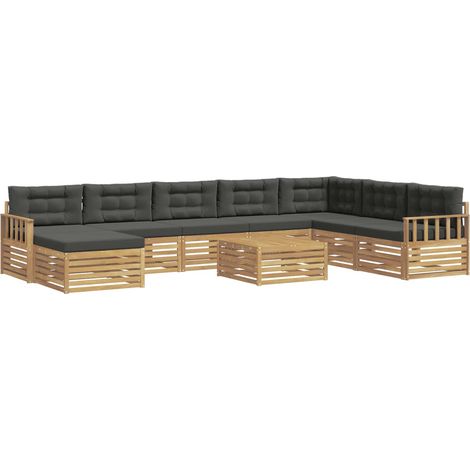 Set di divani da esterno 9 pz Bianco e Antracite vidaXL (1/5)