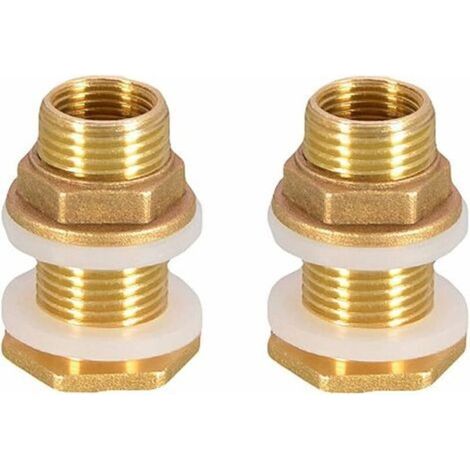 2 pezzi di raccordo per acqua in ottone da 4,2 cm (1/2") per rubinetto / rubinetto a barile / serbatoi di acqua piovana (1/4)