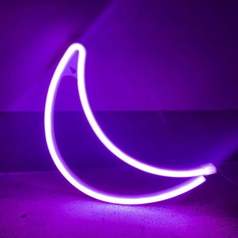 Lampe Lune - Luminaire LED Murale avec Éclairage Doux - Alimentation USB ou Piles - Décoration Chambre Festival Anniversaire - 30 x 10 cm (1/5)