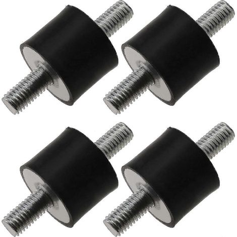 Kit de 4 supports anti-vibrations en caoutchouc M8 double mâle 25x20 mm pour compresseur d'air, amortisseur de ressort - 13thirteen-DF (1/5)