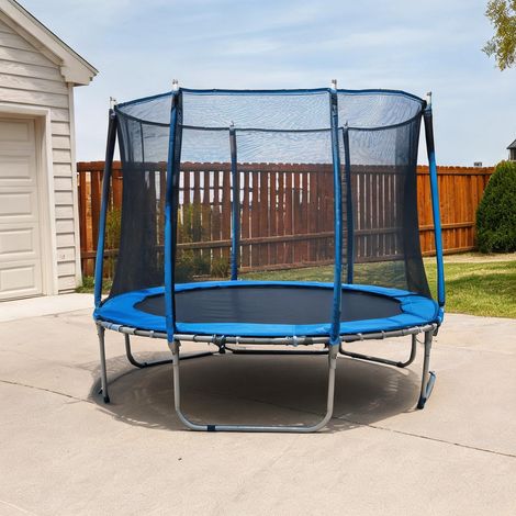 Trampoline enfant 160 cm avec filet de sécurité acier bleu (1/5)