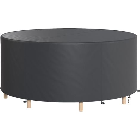 Housse de table ronde jardin imperméable Oxford 420D extérieur Ø200 x 80 cm noir