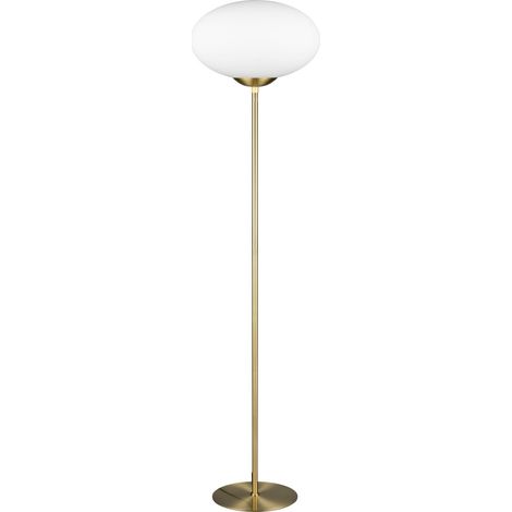 Lampadaire minimaliste laiton mat verre blanc 150 cm (1/5)