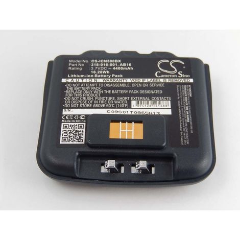 vhbw Akku kompatibel mit Intermec CN4, CN3E, CN4E, CN3 Barcodescanner POS (4400 mAh, 3,7 V, Li-Ion)