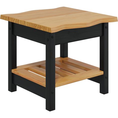 Beistelltisch mit Regal EKAI Schwarz 50 x 50 x 45,5 cm VidaXL