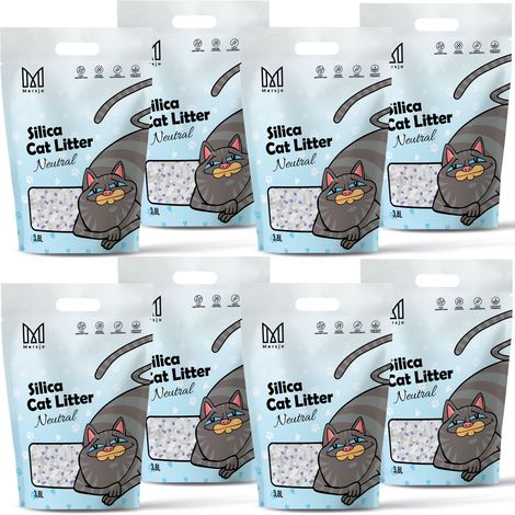Arena para gatos de silicona neutra Mersjo 8x3,8 L