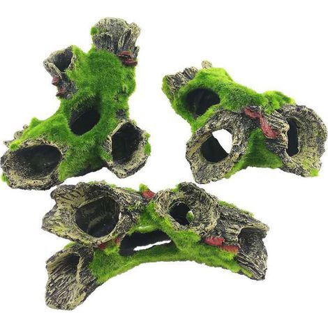 Aquarium Tronc d'arbre Décoration, 3 Pcs Ornement de Tronc d'ar (1/4)