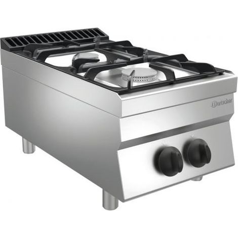 Fourneau inox à gaz 2 feux en fonte émaillée, à poser, 7700 W