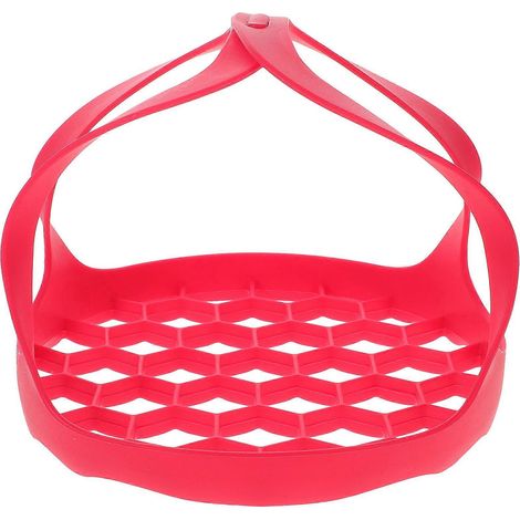 Autocuiseur avec panier vapeur et poignée en silicone, idéal pour la cuisine. (1/5)