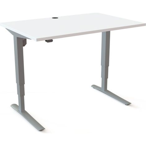 STIER Bureau électrique réglable en hauteur 501-43 120 x 80cm blanc mélaminé 65-125cm (1/3)