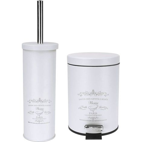 Poubelle à pédale Paris avec brosse pour salle de bain et bureau (1/3)