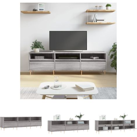 Wohnzimmermöbel - vidaXL TV-Schrank Grau Sonoma 150x30x44,5 cm Holzwerkstoff - Schrank (1/5)