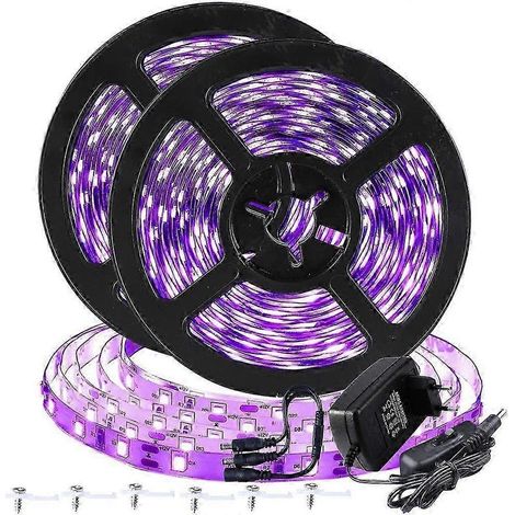 Bande LED UV de 12 m, 720 LED, idéale pour les fêtes, bars, clubs, discothèques et décorations aux couleurs néon. (1/5)