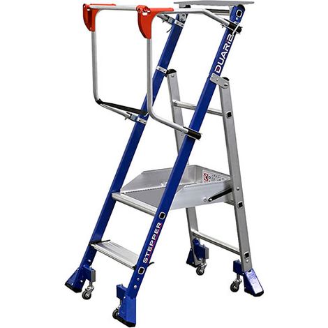 Mobile Stehleiter Inox 2 Stufen - Maximale Arbeitshöhe 2.50m - 614932