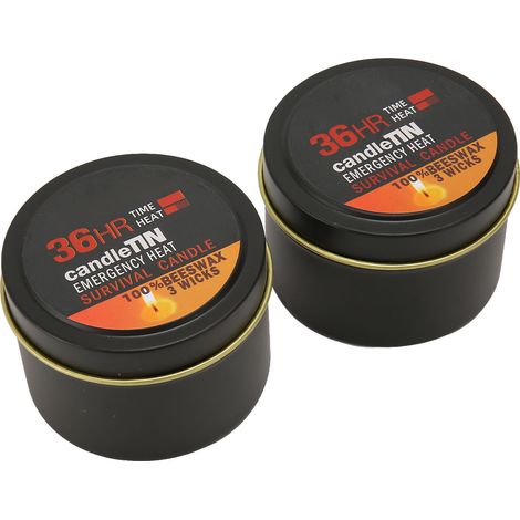 Bougies de secours, bougies de survie en cire d'abeille durables, d'une durée de vie de 36 heures, avec 3 mèches, adaptées à la maison, au camping, à la pêche, lot de 2. (1/5)