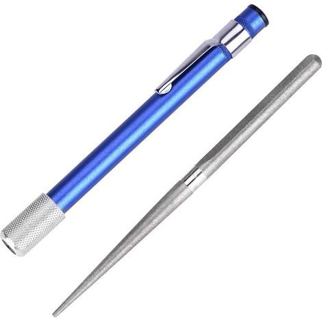 Affûtage de couteaux dentelés, pierre à aiguiser diamantée en forme de stylo, affûteur de couteaux diamanté portable et rétractable multifonctionnel (1/5)