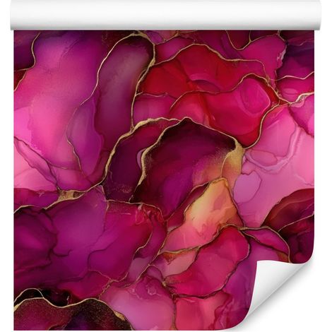 Papier peint encre violette, rose, bordeaux et rouge 50x1000 cm (1/5)