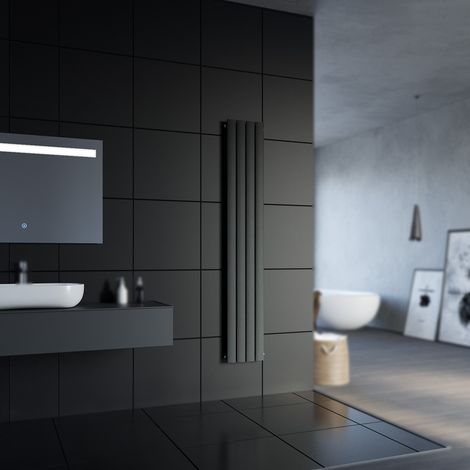 SONNI Design Flach Heizkörper 1800 x 308 mm Antrazit Badheizkörper Einlagig Heizkoerper Vertikal Paneelheizkörper (1/5)