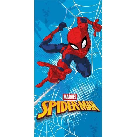 Serviette De Plage - Spider Man qui lance sa fils de soie avec des toiles d'araigne - 70x140 cm (1/4)