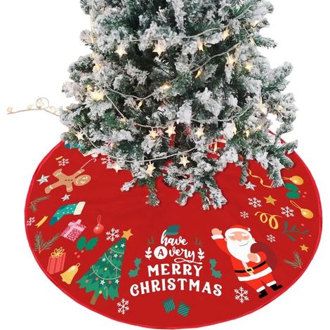 Jupe de Sapin de Noël 90cm Jupe de Sapin de Noel Rond Cache Pied Sapin de Noel Couvre-Pied de Sapin, Tapis de Sapin de Noel pour Decoration de Noel Sapin (1/5)