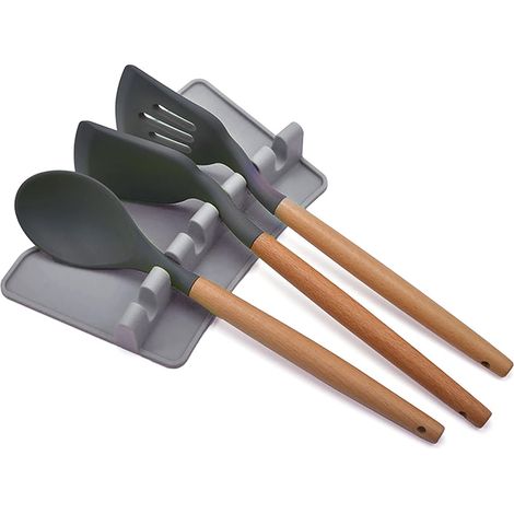 Soporte Para Utensilios De Cocina - Soporte De Silicona Con Escurridor - 6 Ranuras - Para Cucharas Y Utensilios - 1 Unidad (1/5)