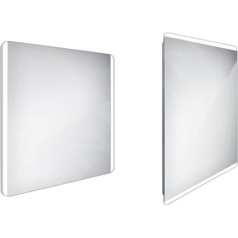 Nimco - Miroir de salle de bain LED 80x70 cm, arrondi, aluminium ZP 17003 (1/3)