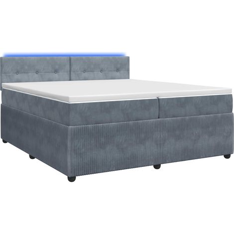 Maison Exclusive - Letto box spring con materasso Grigio Scuro 200 x 200 cm (1/5)