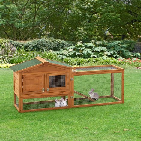 Conejera de exterior Oberursel Abeto 68 x 156 x 52 cm natural [en.casa] (1/5)