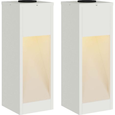 vidaXL Solar Led Pathway Light 2 pcs White Cold Rolled Steel