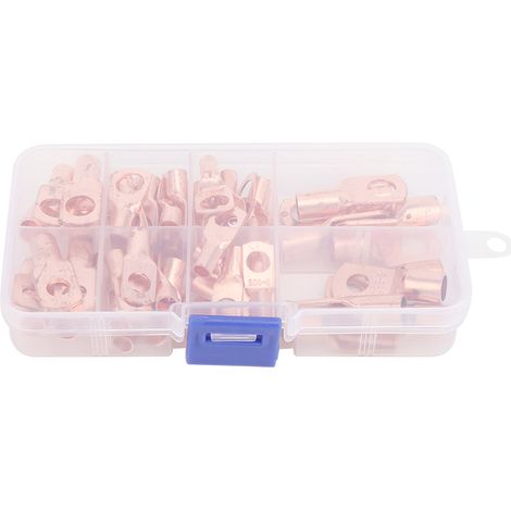 Lot de 60 connecteurs à sertir pour câble, kit de soudure avec anneaux en cuivre, boîte de rangement incluse (1/4)