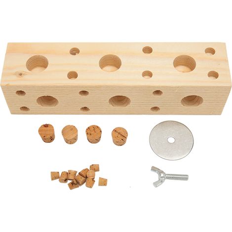 Bloc en bois pour oiseaux, jouets à mâcher, Puzzle pour perroquet, entraînement à la recherche de nourriture, déchiquetage, dentition en bois, Type Long (1/5)
