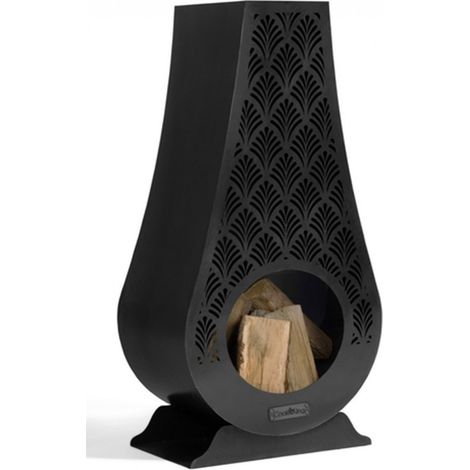 Foyer d'extérieur ANKARA, acier naturel, 108cm de hauteur, CookKing, 111486 (1/5)