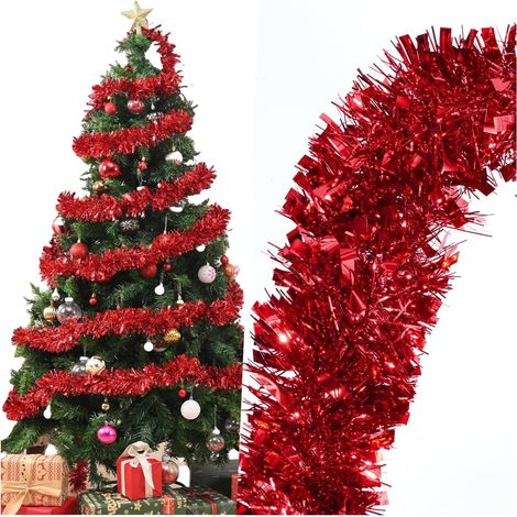5 X 2M Guirlande Sapin De Noel Rouge, Guirlande Sapin Artificiel, Decoration Noel Rouge, Deco de Intérieure, Exterieur (1/5)
