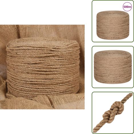 Corde de jute 500 m de long 4 mm d'épaisseur - Corde De Jute - Ficelle De Jute - Corde Naturelle - Artisanat - Décoration (1/5)