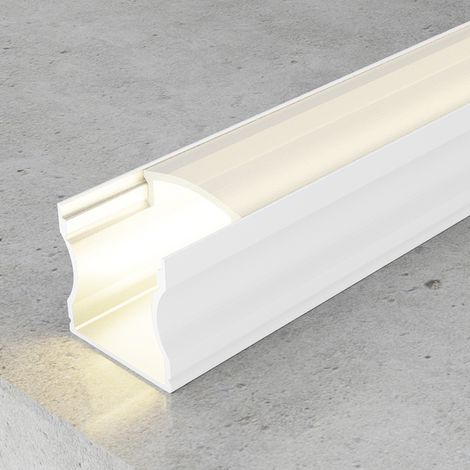 Profilé Aluminium Laqué Blanc Haut - 2 mètres Blanc - Ledme - LM3712 (1/3)