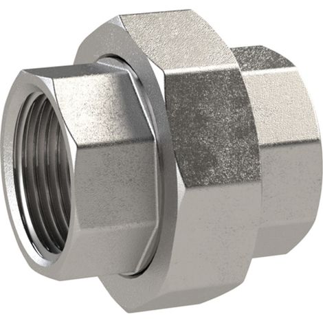 Riegler lösbarer Doppelgewindenippel, flachdicht., G 1/4, IG, SW 30, ES 1.4408