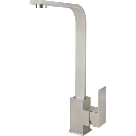 ZMH Mitigeur de cuisine Nickel Brossé Robinet de cuisine, carré haute pression orientable à 360°Robinet d'évier cuisine 34cm (1/5)