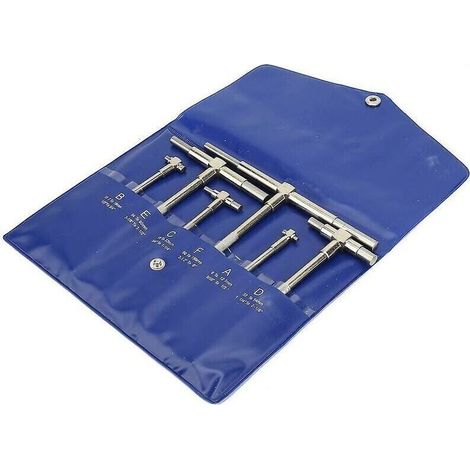 ALLIANDIS6pcs / set Jeu de jauges télescopiques 8-150mm Jauge de diamètre intérieur réglable Nickel T-bore Hole Jauge Plaqué Tête Carrée Jauge Télescopique Micromètre Measurin (1/3)