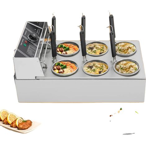 Cuit-pâtes, capacité de 20L, puissance de 3200W, tension de 220V, 6 trous de cuisson, plage de température de 60-200°C (1/5)