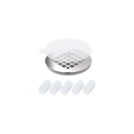 Lot de 25 filets attrape‑cheveux autocollants jetables, ronds, pour douche et baignoire – (1/5)