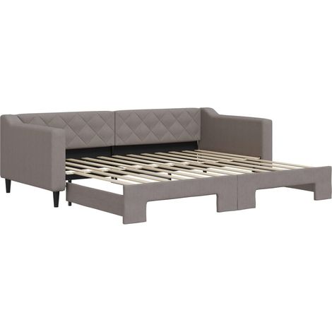 Maison Exclusive - Tagesbett Ausziehbar Taupe 90x200 cm Stoff