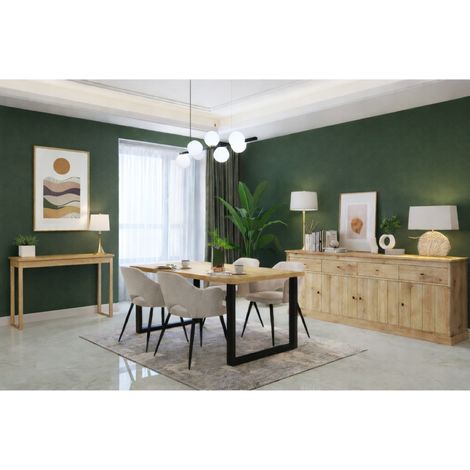 Salle à manger complète industrielle VALENTINE (Buffet + Table) (1/5)