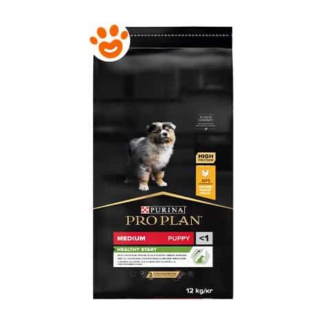 crocchette per cani purina "pro plan" cucciolo di taglia media con pollo healthy start 12 kg