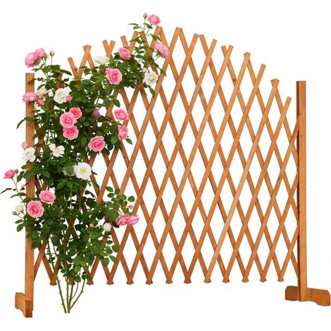 Relaxdays Graticolato in Legno, Allungabile, per Piante Rampicanti, Autoportante, per Giardini, Balconi, Vari Colori