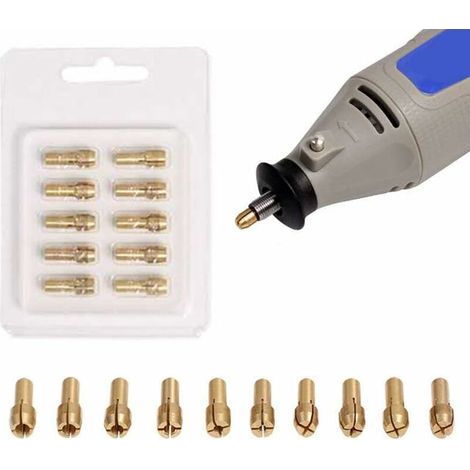10pcs 0.5-3.2mm Precision Brass Mandrels for Dremel Drill Electric Chuck Rotary Tools (1/5)