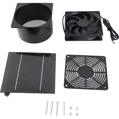 Ortviai Ventilateur Solaire 5 W pour Poulailler, Abri Extérieur ou Serre – Kit Complet avec Panneau IP65