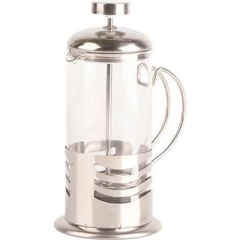 Cafetière à piston en verre et acier inoxydable, presse à café et thé, filtre français, 1 pièce (1/5)
