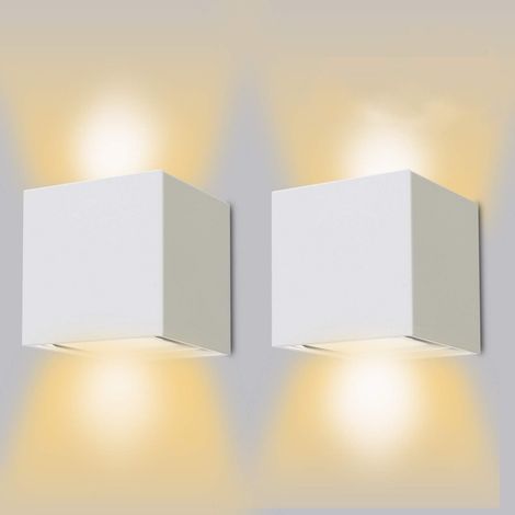 Appliques murales d'intérieur 12 W, lot de 2, style moderne, étanches IP65, orientables haut/bas, blanc chaud 3000 K - RWL Éclairage et lampes / Éclairage extérieur / Appliques murales (1/5)