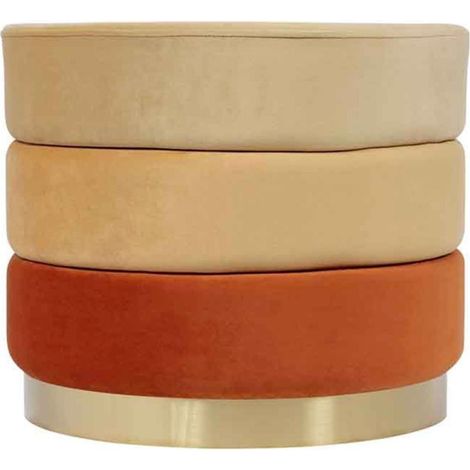 Tabouret Design en Velours "Elyse" 50cm Orange (1/5)