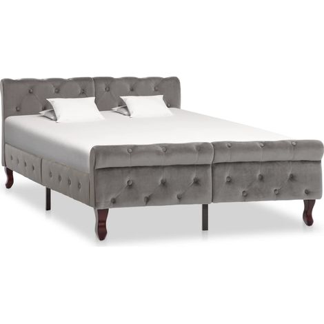 Estructura de cama sin colchón terciopelo gris 120x200 cm vidaXL (1/5)